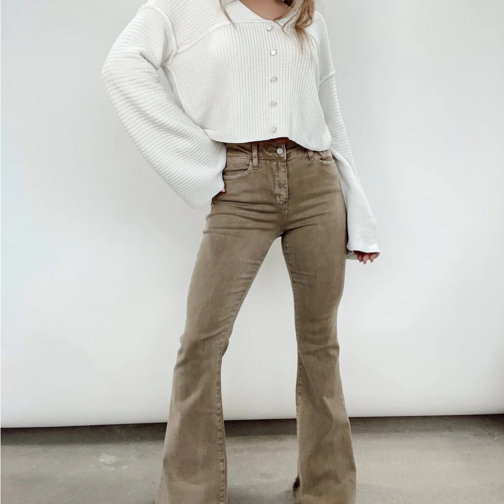 Vervet Flying Monkey Brown Super Flare Denim Jeans